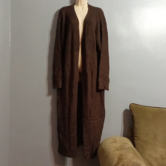 Shein Plus drop shoulder open front split hem cardigan 2xl - Picture 9 of 17